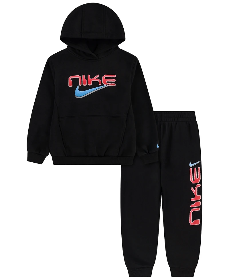Nike Boys' 4-7 Stock Fleece Pullover Hoodie and Joggers, 2-Piece Set