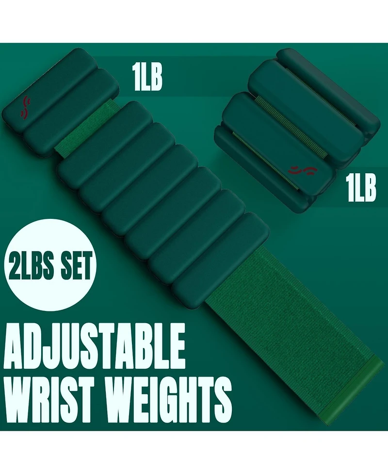 Sportneer Adjustable Wrist Ankle Weights for Women Men 1 Pair lb or 2 Each Silicone Bangles Yoga Dance Pilates Cardio Aerobics Pool Jogging