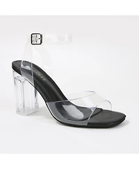 Berness Women's Navi Clear Strap and Block Heel Sandals