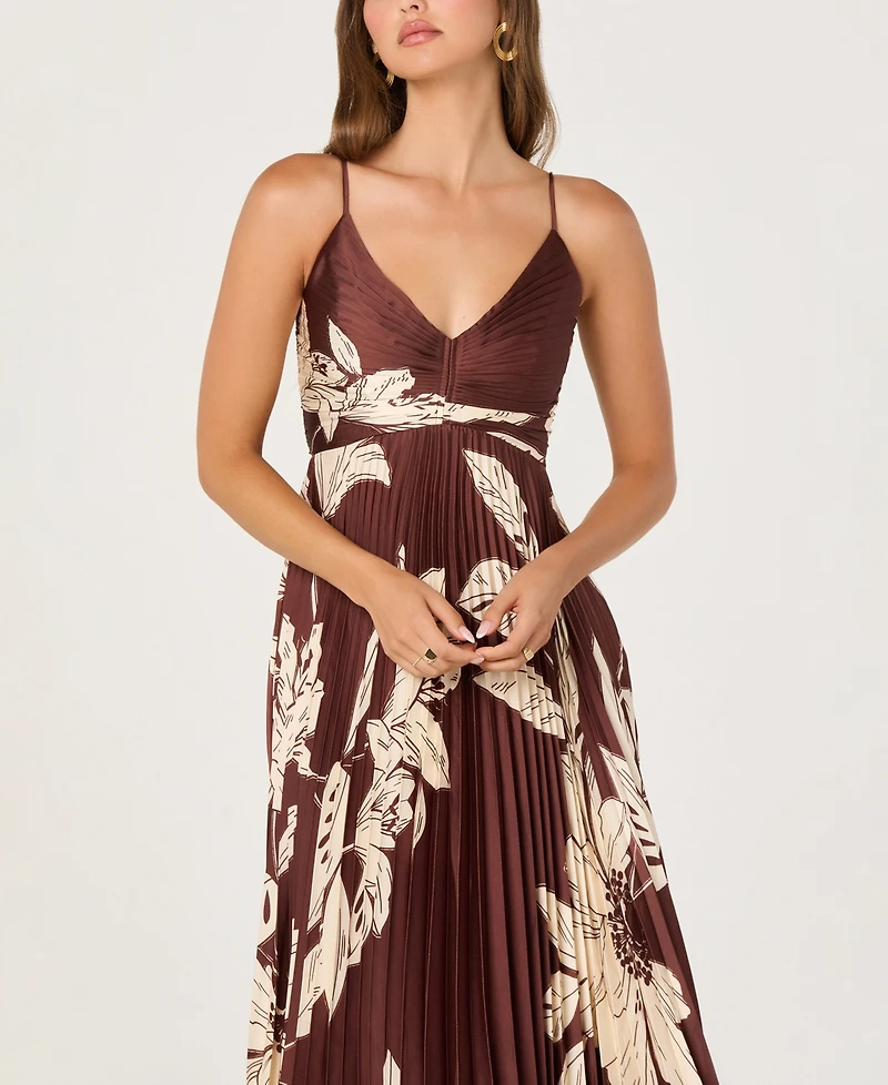 Astr the Label Women's Printed V-Neck Maxi Dress
