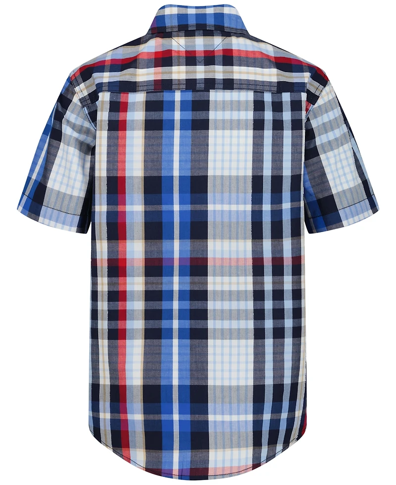 Tommy Hilfiger Boys' 2T-7 Plaid Short-Sleeve Button-Front Shirt