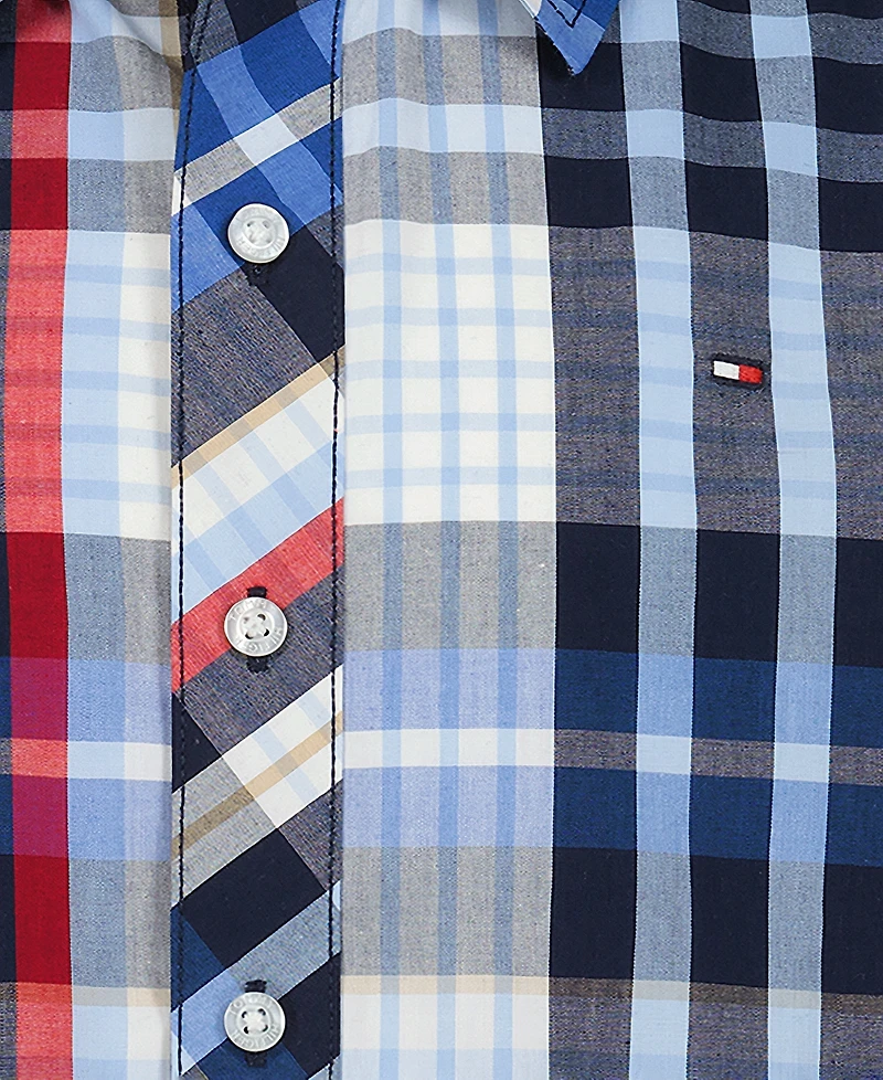 Tommy Hilfiger Boys' 2T-7 Plaid Short-Sleeve Button-Front Shirt
