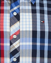 Tommy Hilfiger Boys' 2T-7 Plaid Short-Sleeve Button-Front Shirt