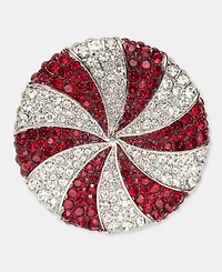 Holiday Lane Silver-Tone Peppermint Pin, Macy's Exclusive