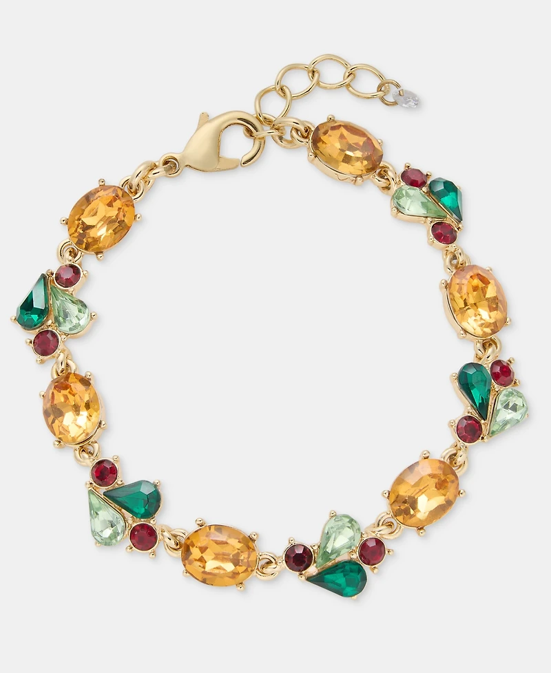 Holiday Lane Mistletoe Gold-Tone Flex Bracelet, Macy's Exclusive