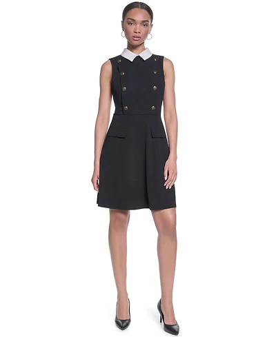 Karl Lagerfeld Paris Women's Collared A-line Dress