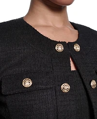 Karl Lagerfeld Paris Women's Knit Tweed Jacket