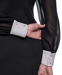 Karl Lagerfeld Paris Women's Scuba Crepe Sheath Collared Dress