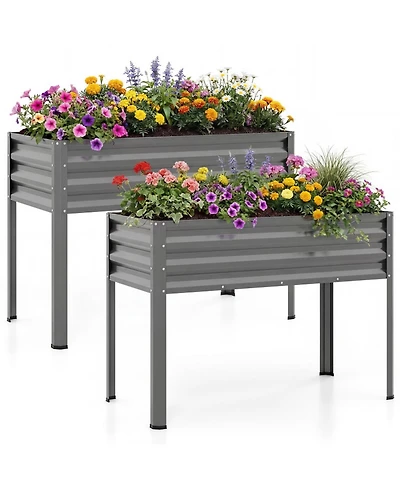 Gouun Metal Raised Garden Bed Set of 2 with Elevated Legs