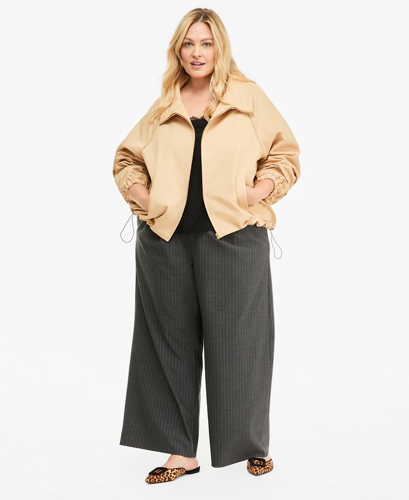 On 34th Trendy Plus Size Drawstring-Hem Utility Jacket, Macy's Exclusive
