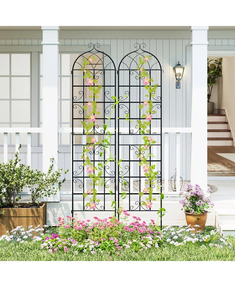 Gouun 4-Pack Heavy Duty Metal Garden Trellis 86 x 20 in for Climbing Plants