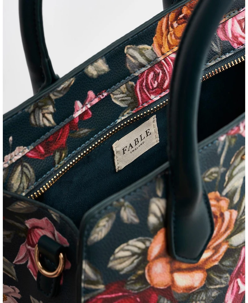 Fable England Women's Roses Structured Medium Tote