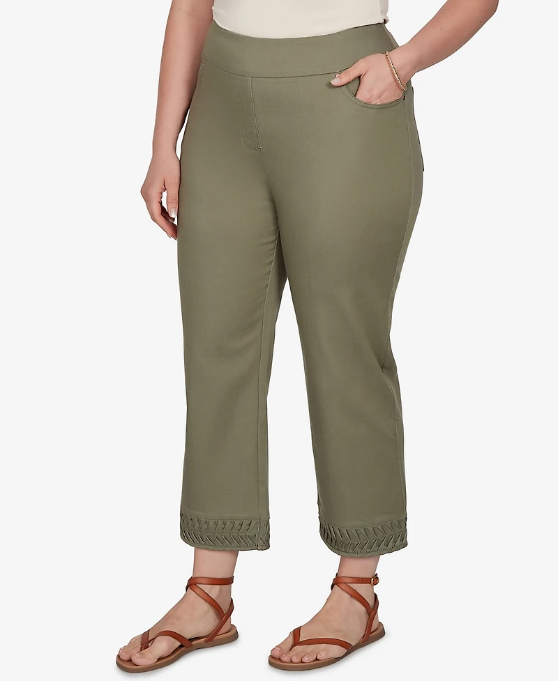 Ruby Rd. Plus Pleated Hem Denim Ankle Pants