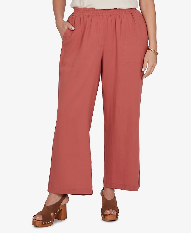Ruby Rd. Plus Lace Trim Lightweight Pull-On Pants