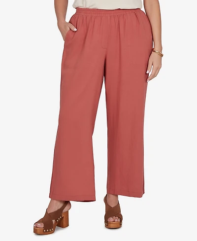 Ruby Rd. Plus Lace Trim Lightweight Pull-On Pants