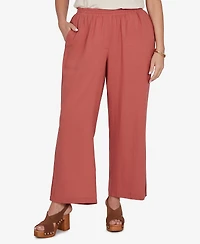 Ruby Rd. Plus Lace Trim Lightweight Pull-On Pants