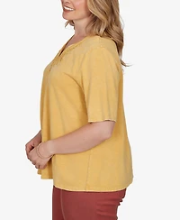 Ruby Rd. Plus Soutache V-Neck Knit Top