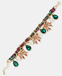 Holiday Lane Woven Ribbon Statement Charm Bracelet, Macy's Exclusive