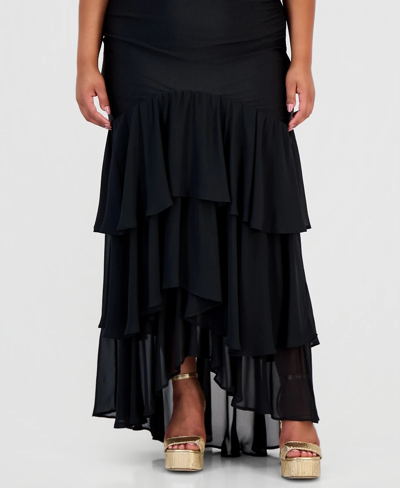 Emerald Sundae Trendy Plus Ruffled Tiered Gown