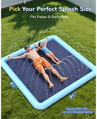 Aofar Splash Pad Sprinkler Pool Dog Pet Outdoor Water Play Mat Funyard Fountain