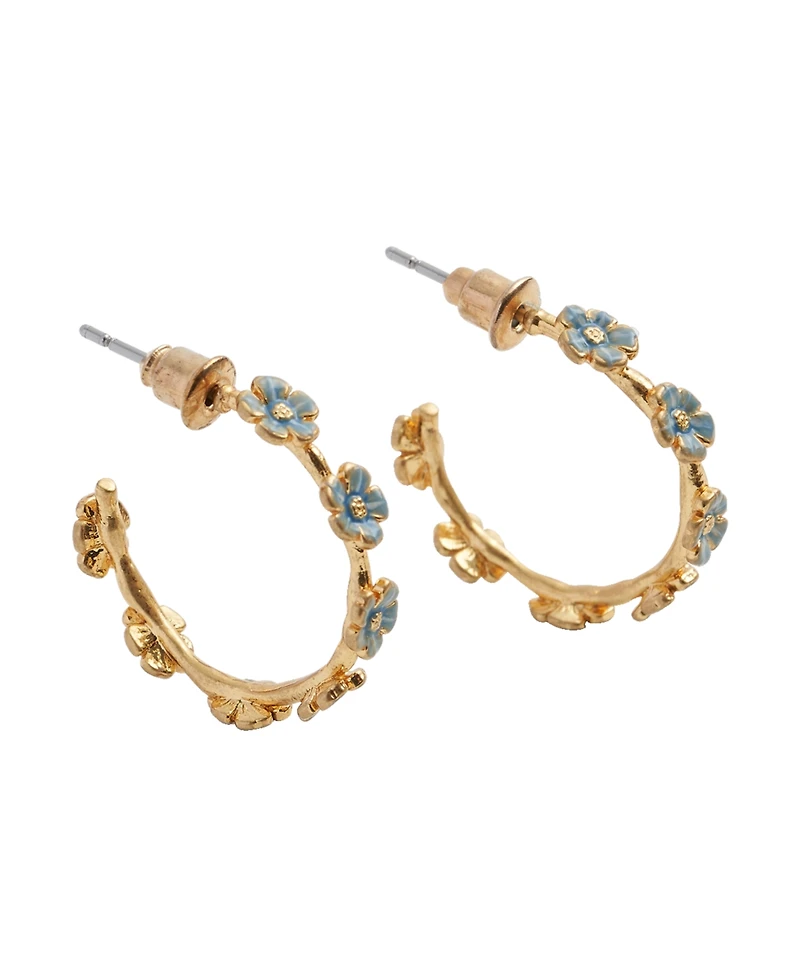 Fable England Forget-Me-Not Stud Hoop Earrings
