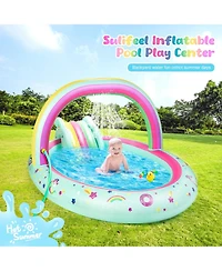 Aofar Inflatable Play Center Pool With Slide Sprinkler Garden