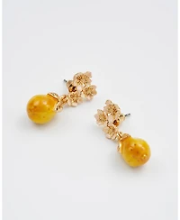 Fable England Golden Pear Drop Gold Earrings