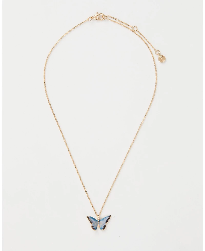 Fable England Enamel Butterfly Short Necklace