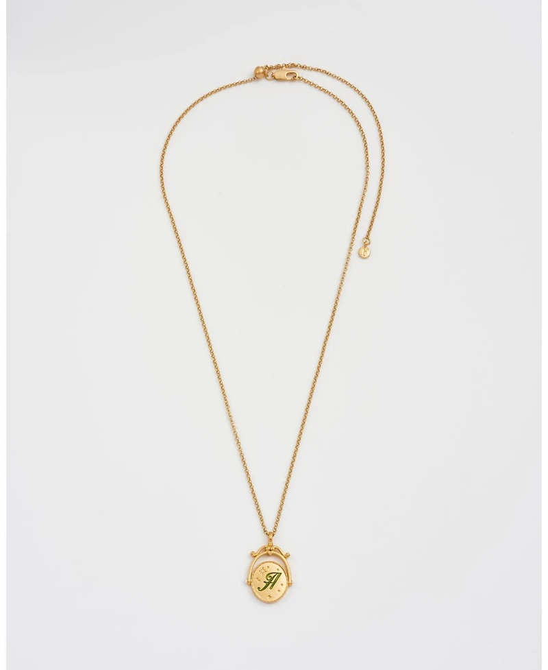 Fable England A Initial Anemone Gold Spinner Chain Necklace
