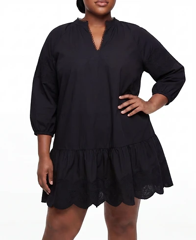 Torrid Plus Belle Isle Scallop Hem Mini Dress
