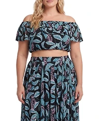 Torrid Plus Off-Shoulder Hi-Low Skirt Set