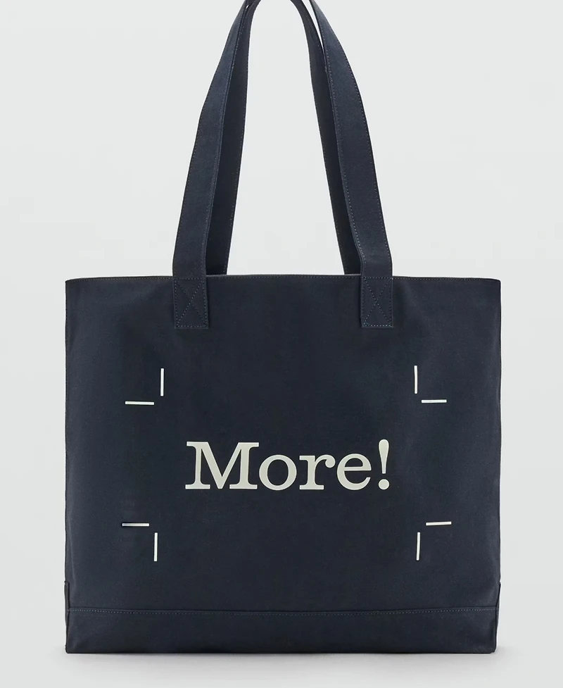 Mango Men's Cotton Canvas Tote Bag