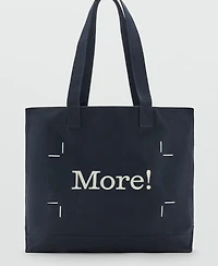 Mango Men's Cotton Canvas Tote Bag
