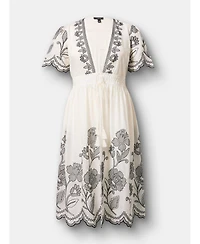 Torrid Plus Floral Embroidered Maxi Kimono