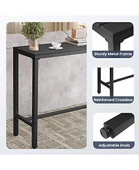 Pellebant Patio Outdoor Bar Table Counter Height Rectangle