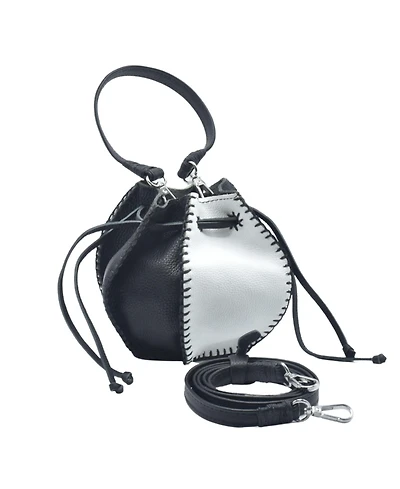 Carlos Falchi Mini Bucket Leather Pouch Bag