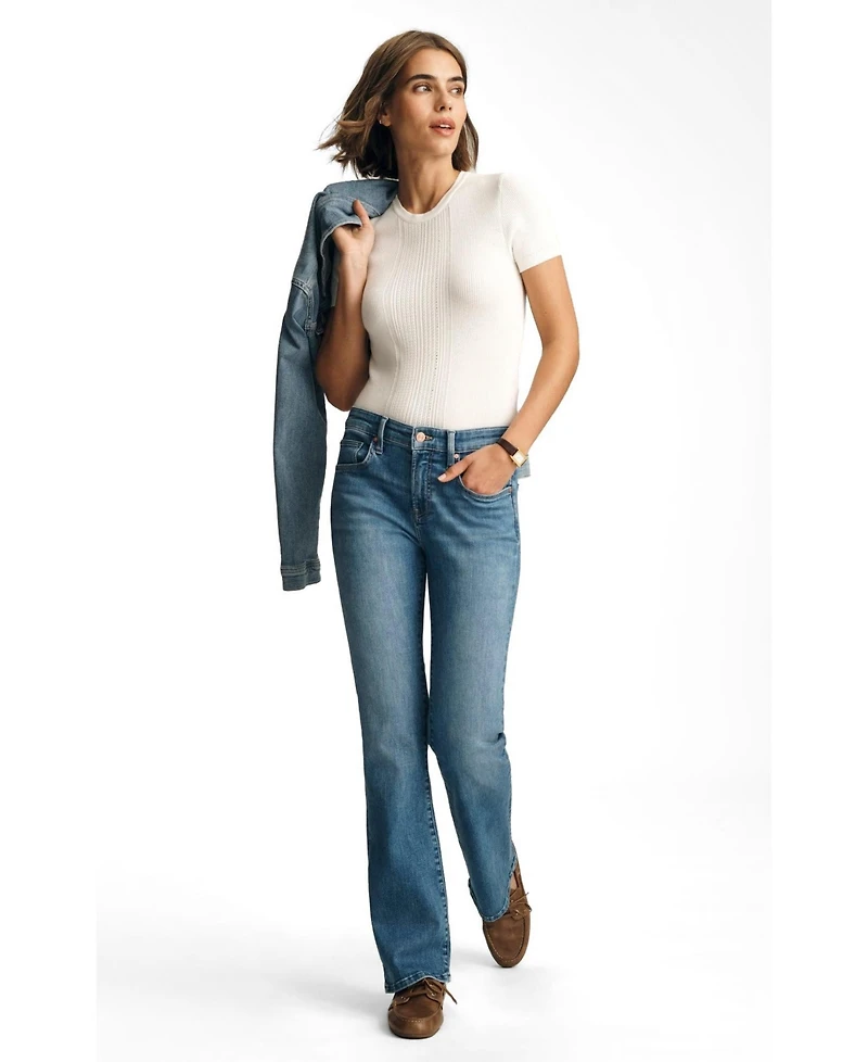 Mavi Jeans Women's Vicky Mid Rise Bootcut Blue Brushed Flex