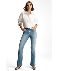 Mavi Jeans Women's Sydney High Rise Flare Mid Blue Feather