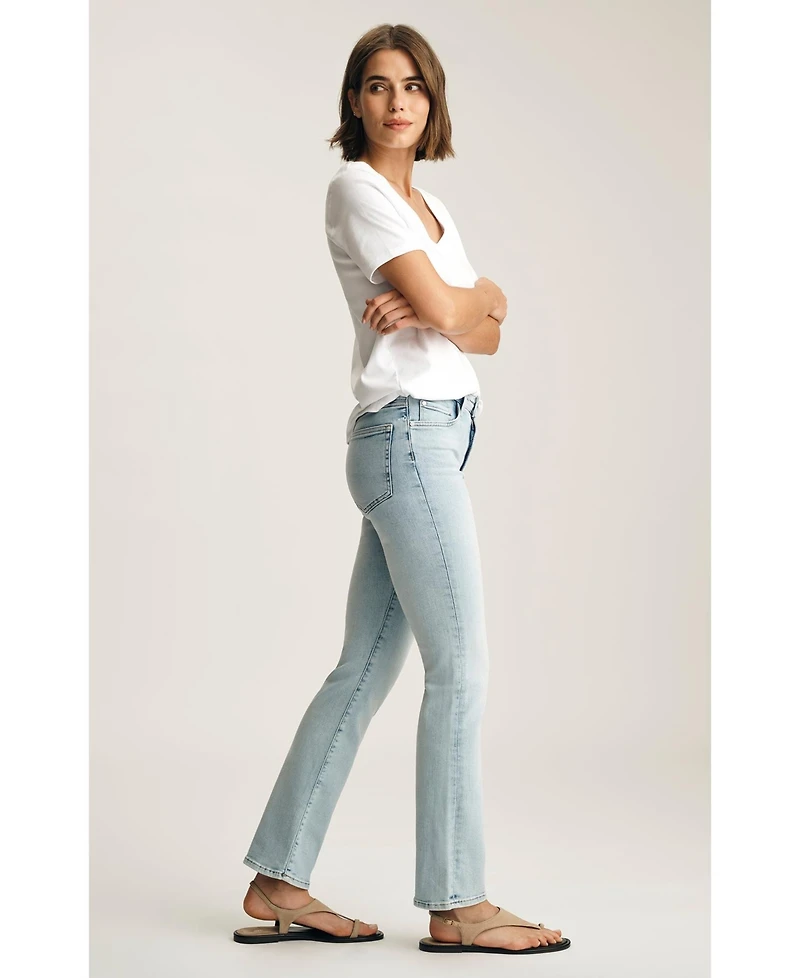 Mavi Jeans Women's New York High Rise Straight Leg Lt Brushed Classic Blue