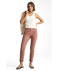 Mavi Jeans Women's Kathleen Mid Rise Boyfriend Chino Old Magenta Twill