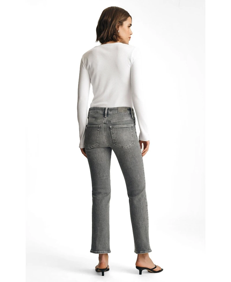 Mavi Jeans Women's Kendra High Rise Straight Leg Grey Used Flex Blue