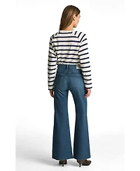 Mavi Jeans Women's Grace Mid Rise Flare Dark Brushed Classic Blue