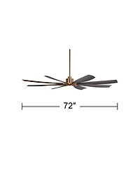 Casa Vieja 72 inch Vortex Soft Brass Led Ceiling Fan with Remote