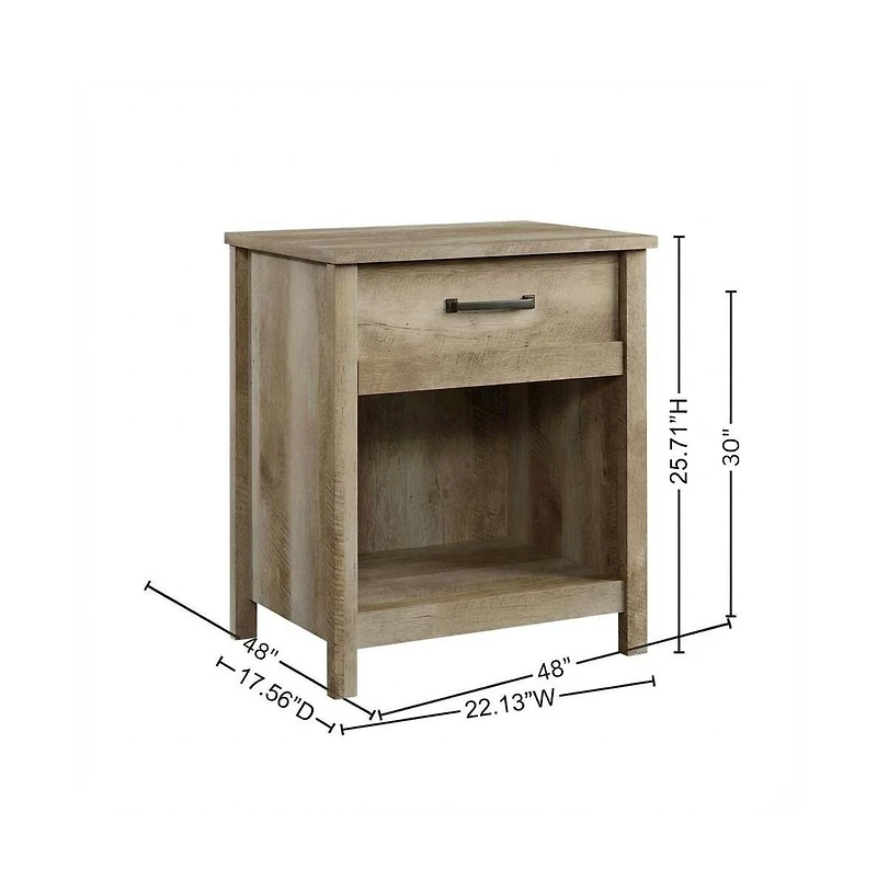 Starlight Canyon Home Lintel Oak Finish Night Stand with Industrial and Modern Farmhouse Style