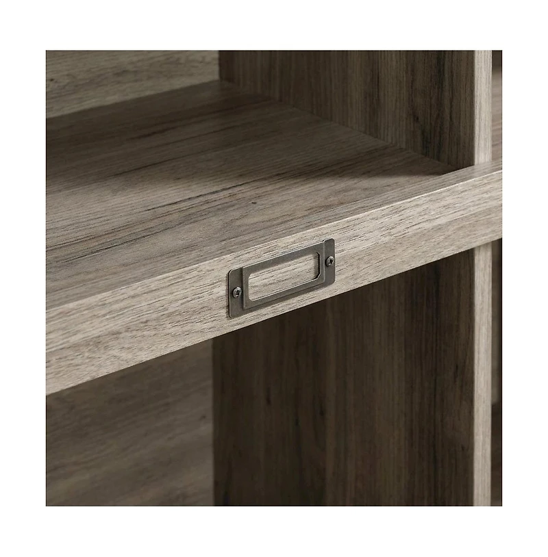 Starlight Canyon Home Salt oak finish bookcase with modern farmhouse and industrial style, rectangle