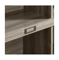 Starlight Canyon Home Salt oak finish bookcase with modern farmhouse and industrial style, rectangle