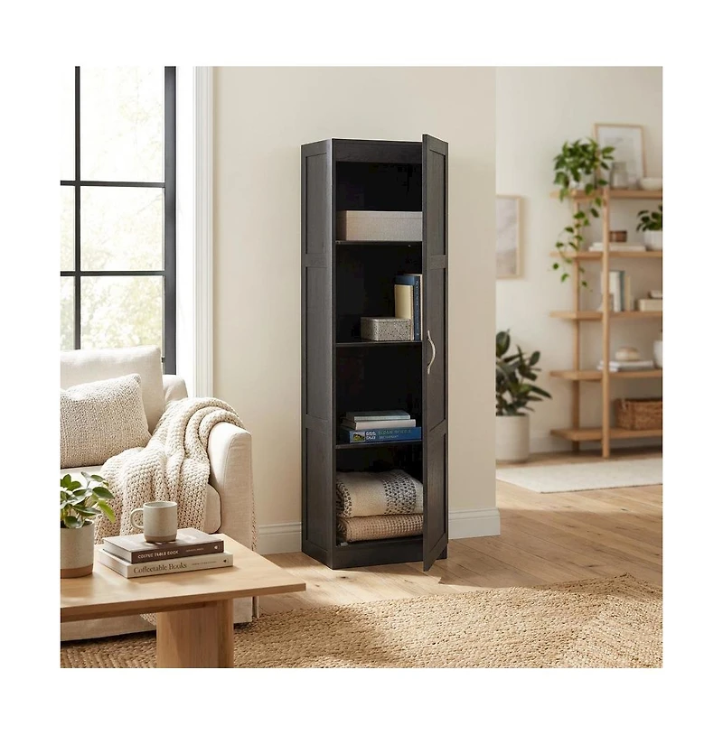 Starlight Canyon Home Black Oak Finish Storage Cabinet With Transitional Style, Rectangular Design