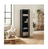 Starlight Canyon Home Black Oak Finish Storage Cabinet With Transitional Style, Rectangular Design