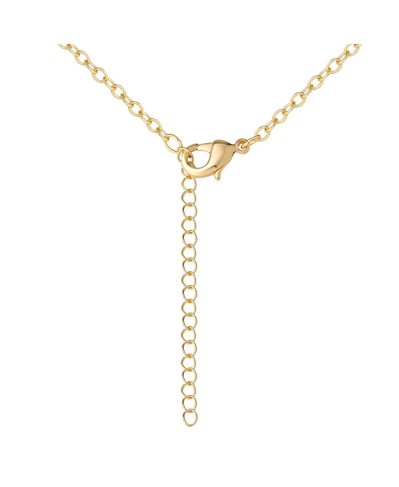 Bluey Charm Necklace Official License, 16+2 inch 18k Gold Flash-Plated Necklace with 3 Dangle Charms