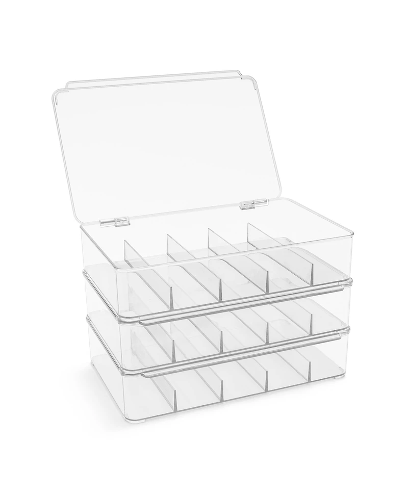 Sorbus Stackable Storage Case with Hinged Lid